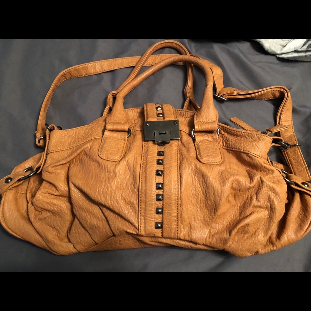 Studded faux leather bag